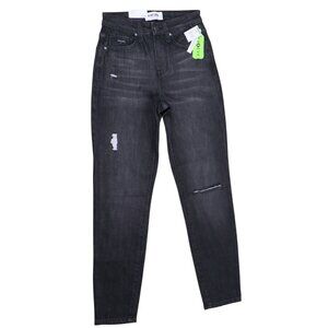 RSQ Vintage Mom Jeans Size 23 Black Distressed REPREVE Studio Wardrobe